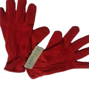 Axxents New York  NWT Red classic solid winter gloves NewYork